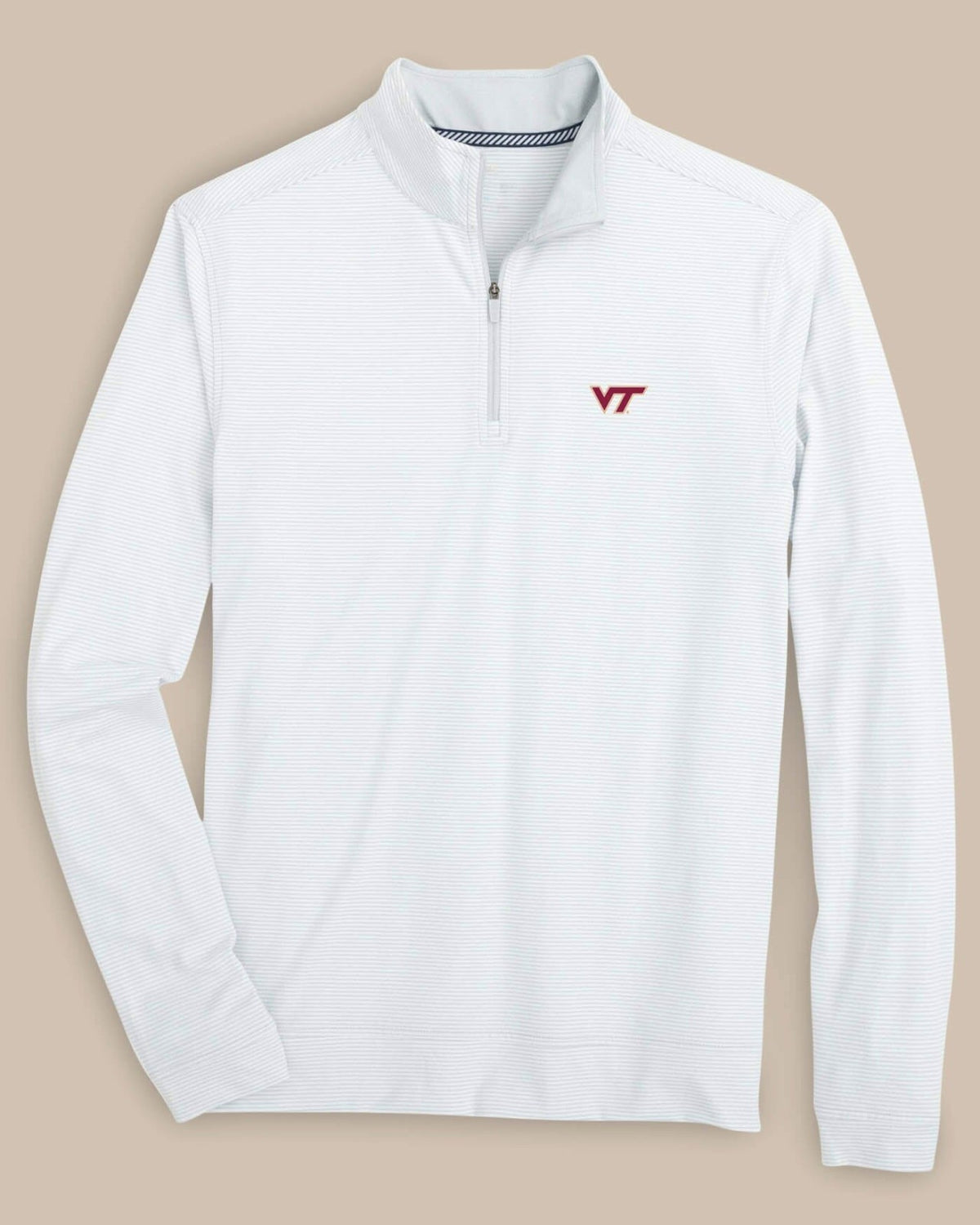 Virginia Tech Hokies Stripe Heather Quarter Zip | Southern Tide Collegiate
