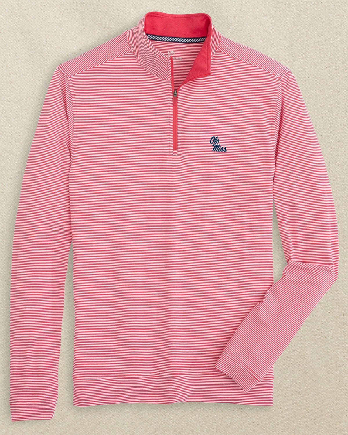 Ole Miss Rebels Stripe Heather Quarter Zip | Southern Tide Collegiate