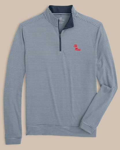 Ole Miss Rebels Stripe Heather Quarter Zip | Southern Tide Collegiate