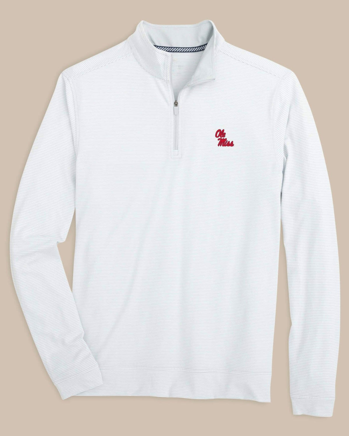 Ole Miss Rebels Stripe Heather Quarter Zip | Southern Tide Collegiate
