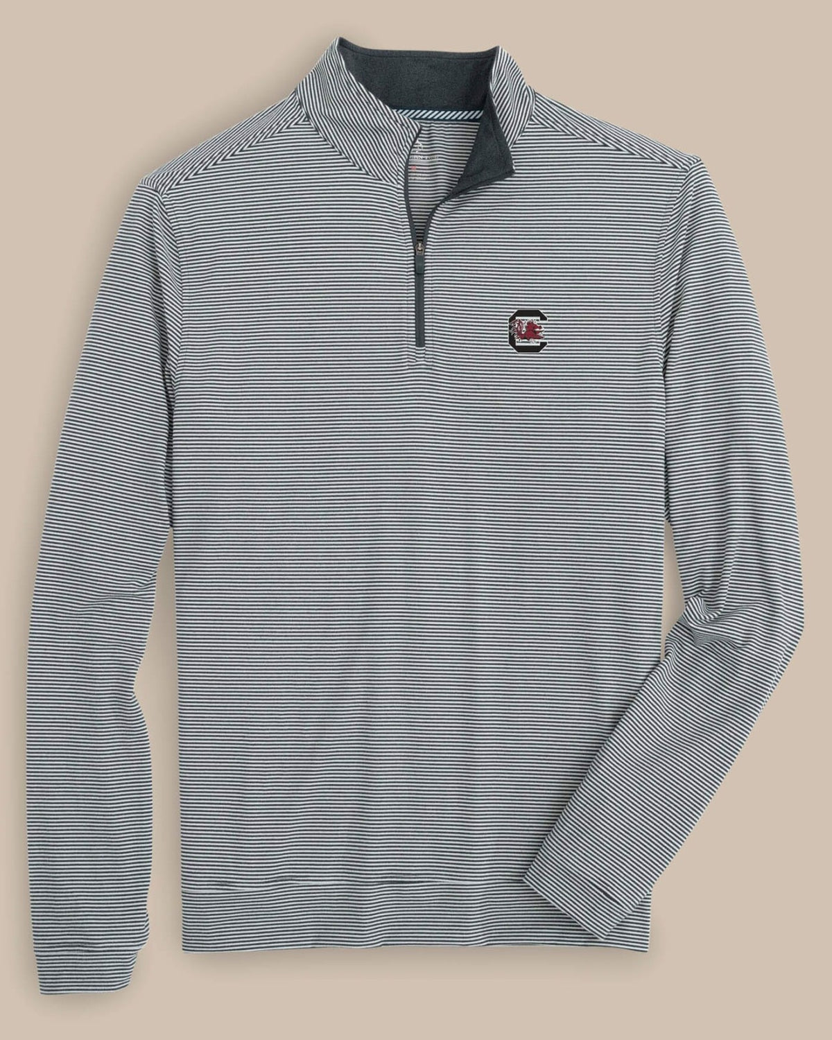 USC Gamecocks Stripe Heather Quarter Zip | Southern Tide Collegiate