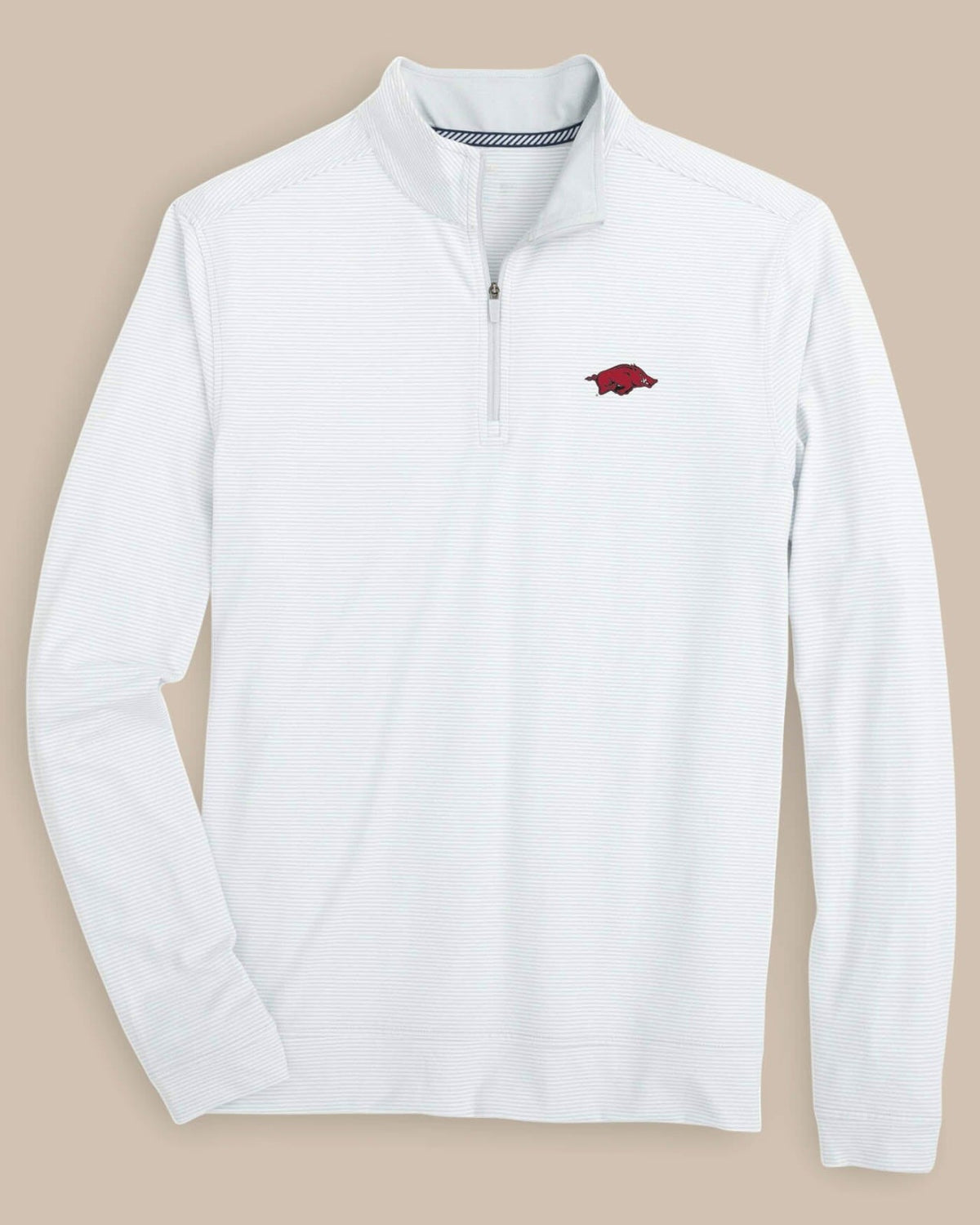 Arkansas Razorbacks Stripe Heather Quarter Zip | Southern Tide Collegiate