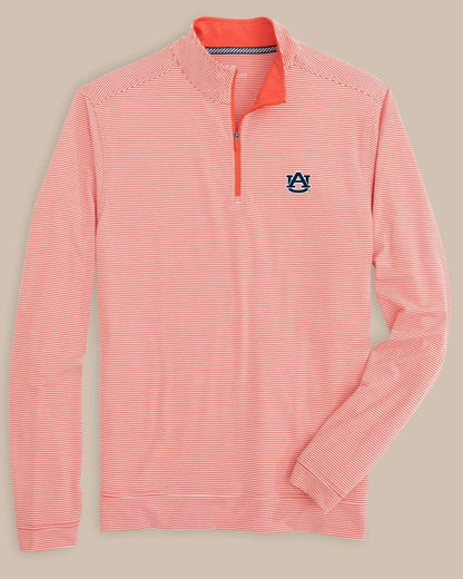 Auburn Tigers Cruiser Stripe Heather Quarter Zip | Southern Tide Collegiate