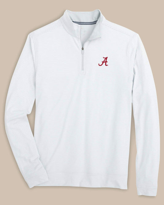 Alabama Crimson Tide Stripe Heather Quarter Zip | Southern Tide Collegiate