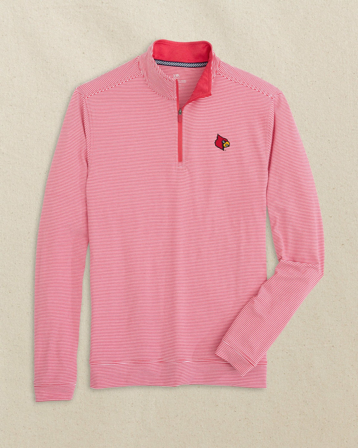 Louisville Cardinals Micro-Stripe Quarter Zip | Southern Tide Collegiate
