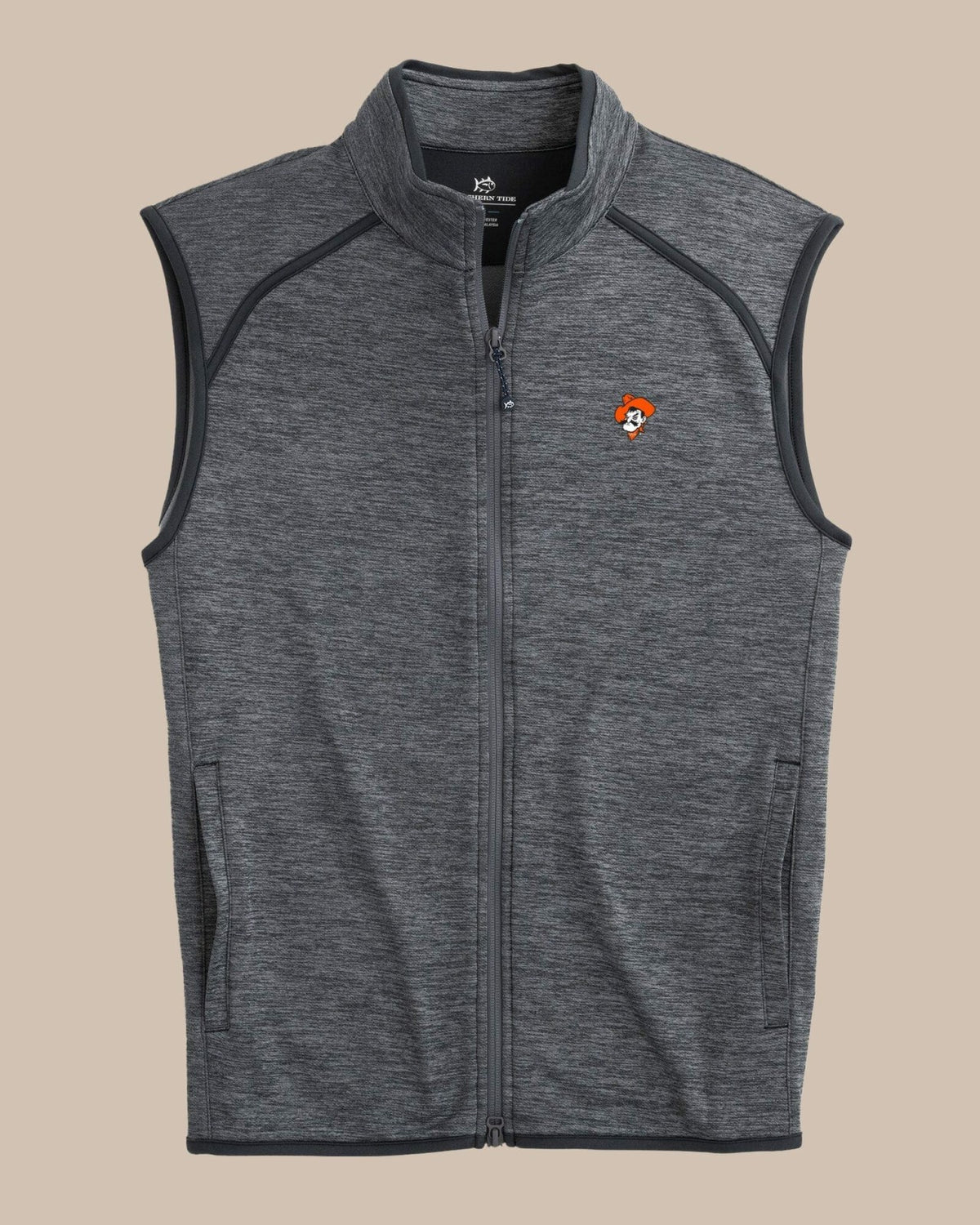 Oklahoma State Cowboys Baybrook Heather Vest | Southern Tide Collegiate