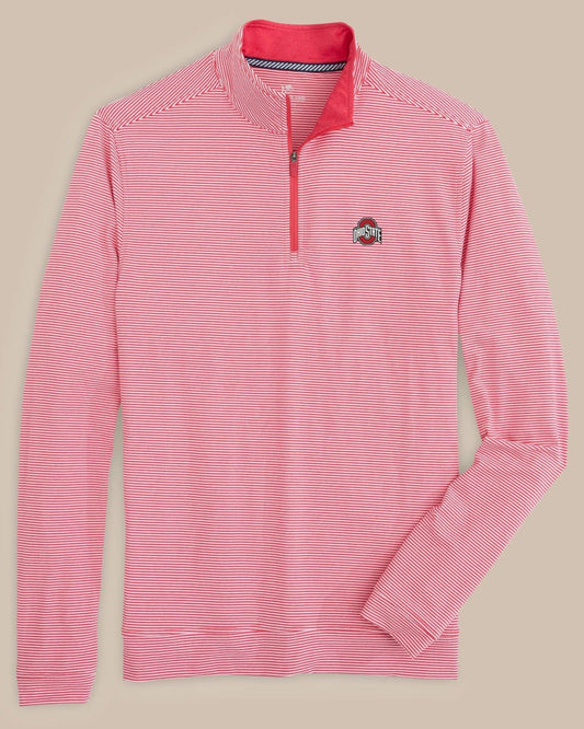 Ohio State Buckeyes Stripe Heather Quarter Zip | Southern Tide Collegiate
