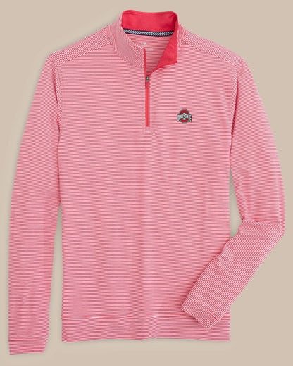 Ohio State Buckeyes Stripe Heather Quarter Zip | Southern Tide Collegiate