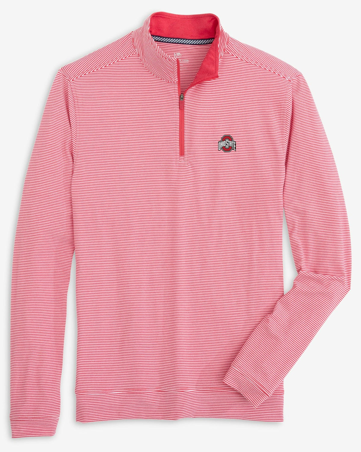 Ohio State Buckeyes Stripe Heather Quarter Zip | Southern Tide Collegiate