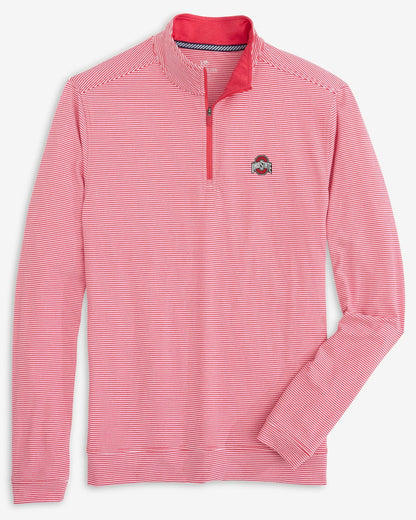 Ohio State Buckeyes Stripe Heather Quarter Zip | Southern Tide Collegiate