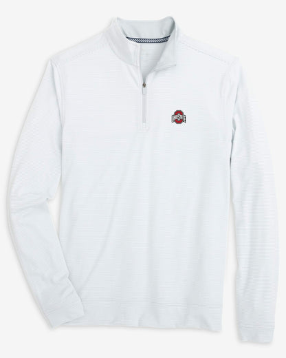 Ohio State Buckeyes Stripe Heather Quarter Zip | Southern Tide Collegiate