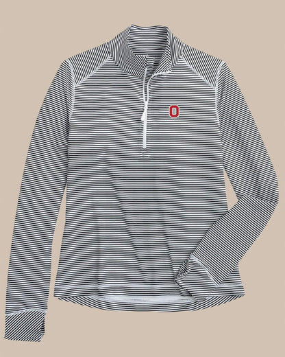 Ohio State Buckeyes Striped Quarter Zip | Southern Tide Collegiate