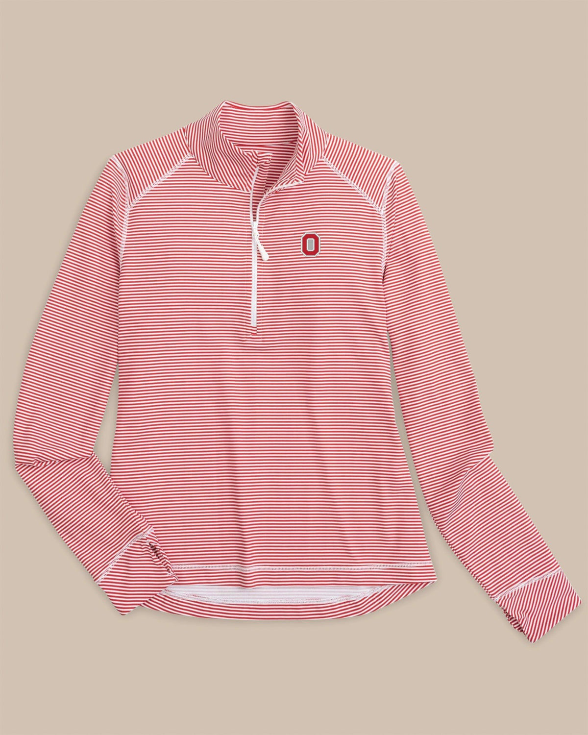 Ohio State Buckeyes Striped Quarter Zip | Southern Tide Collegiate