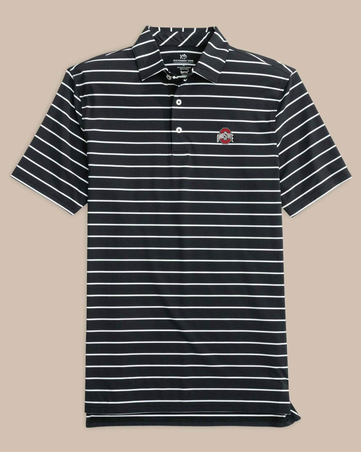 Ohio State Buckeyes brrr°®-eeze Stripe Polo | Southern Tide Collegiate