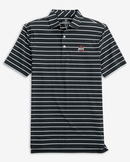Ohio State Buckeyes brrr°®-eeze Stripe Polo | Southern Tide Collegiate