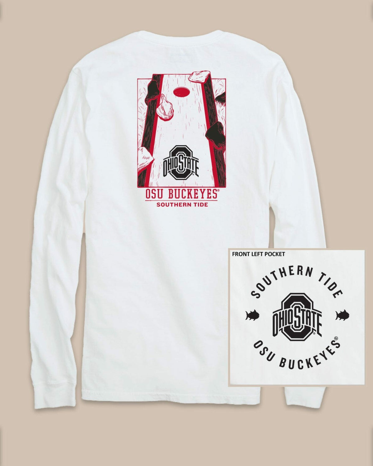 Ohio State Buckeyes Gameday Cornhole T-Shirt | Southern Tide Collegiate