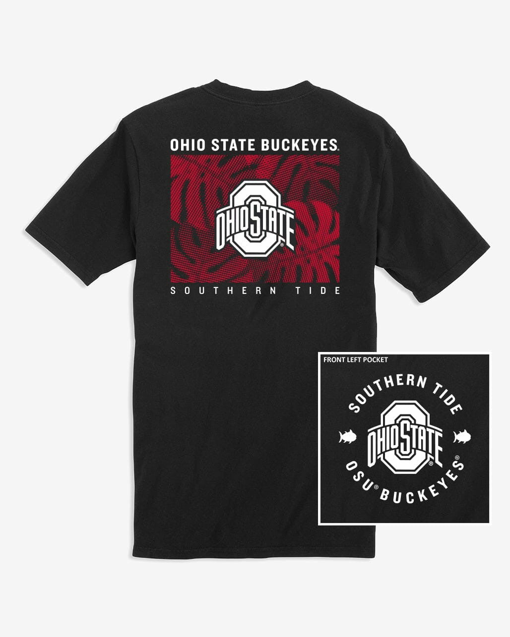Ohio State Buckeyes Halftone Monstera T-Shirt | Southern Tide Collegiate