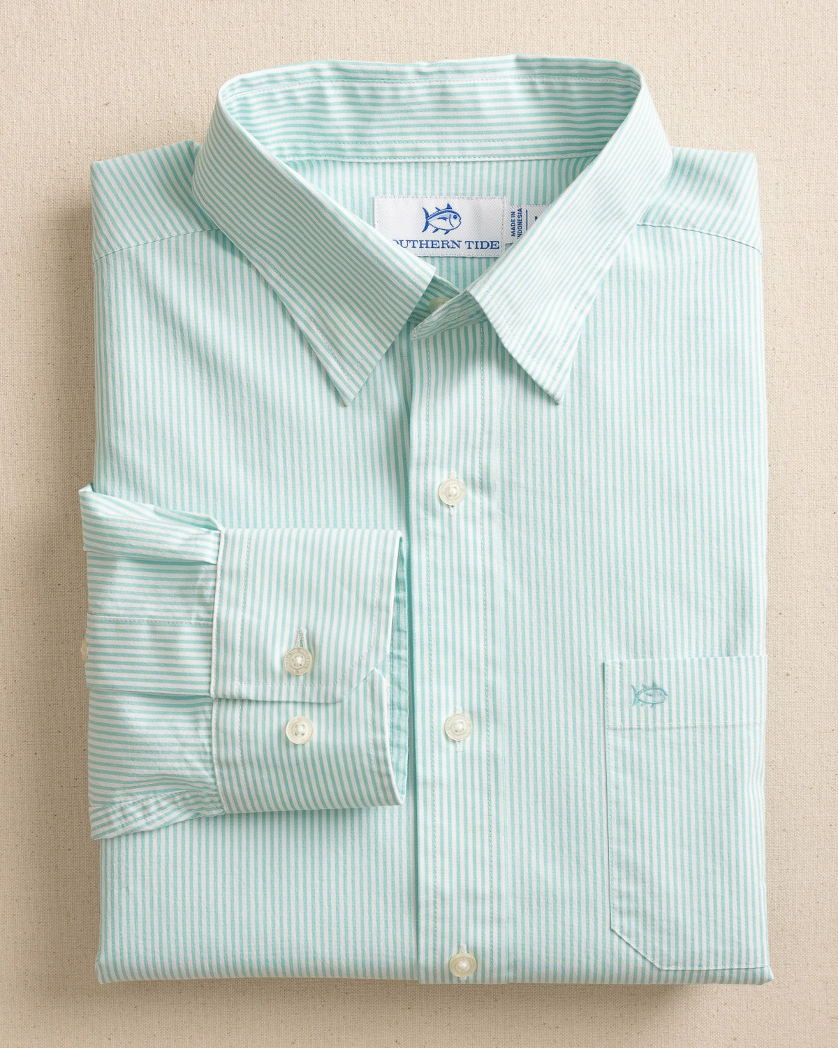 Charleston Mint Granby Stripe Long Sleeve Shirt | Southern Tide Sale