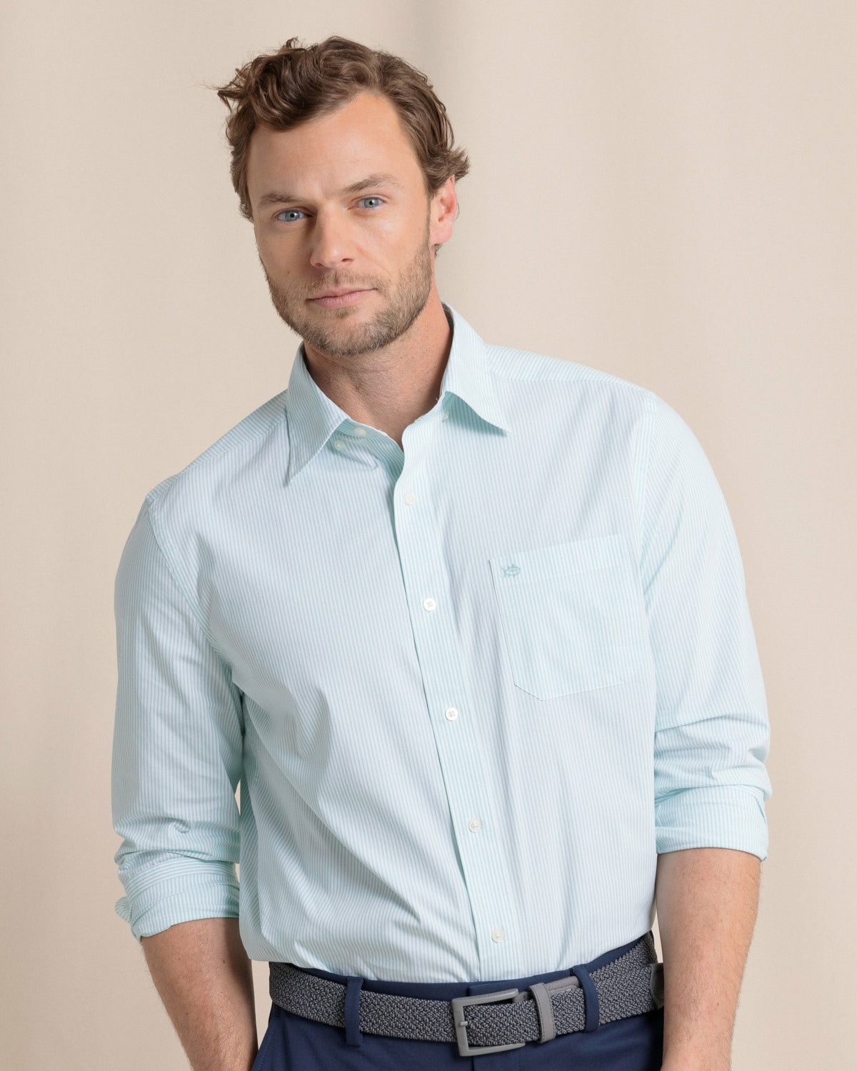 Charleston Mint Granby Stripe Long Sleeve Shirt | Southern Tide Sale