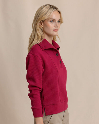 Tonya Button Mock Pullover - Carolina Plum | Southern Tide Sale