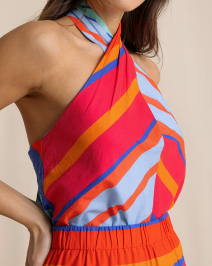 Fallon Calypso Cay Stripe Halter Top | Southern Tide Sale